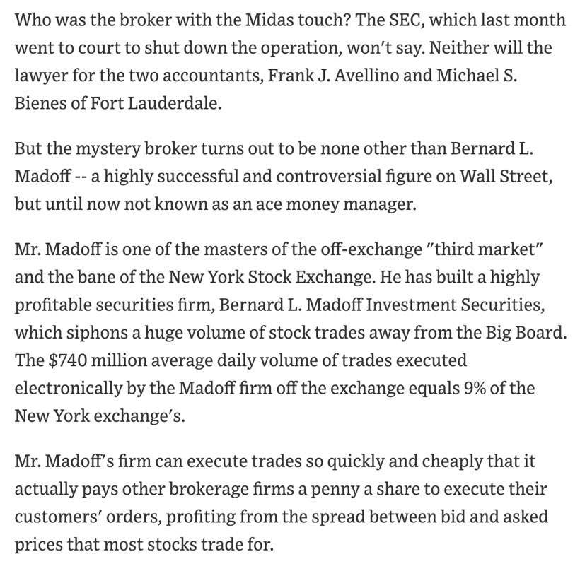 Yesterday I started following Tim Urban <a href="/waitbutwhy/">Tim Urban</a>
Last night I started The Psychology of Money by <a href="/morganhousel/">Morgan Housel</a>
Two sharp dudes.
Two unrelated events.
Both referenced this Bernie Madoff story.
Message to not so sharp dude (me) ...
This Thanksgiving be grateful, not greedy.