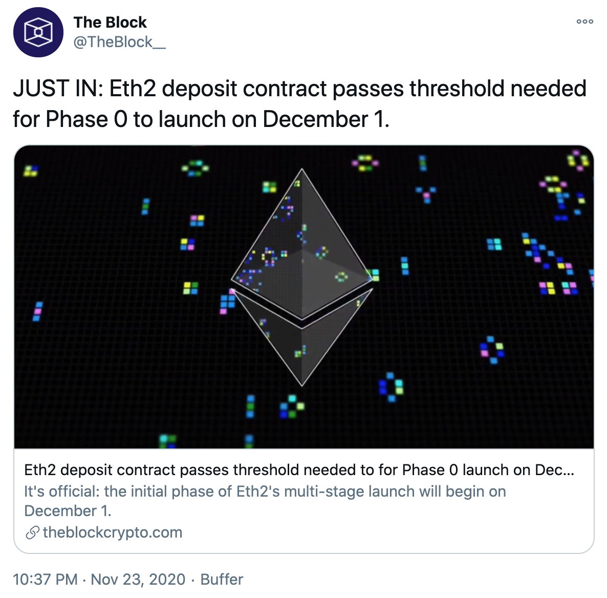 Update:  https://twitter.com/TheBlock__/status/1331064281245380608?s=20