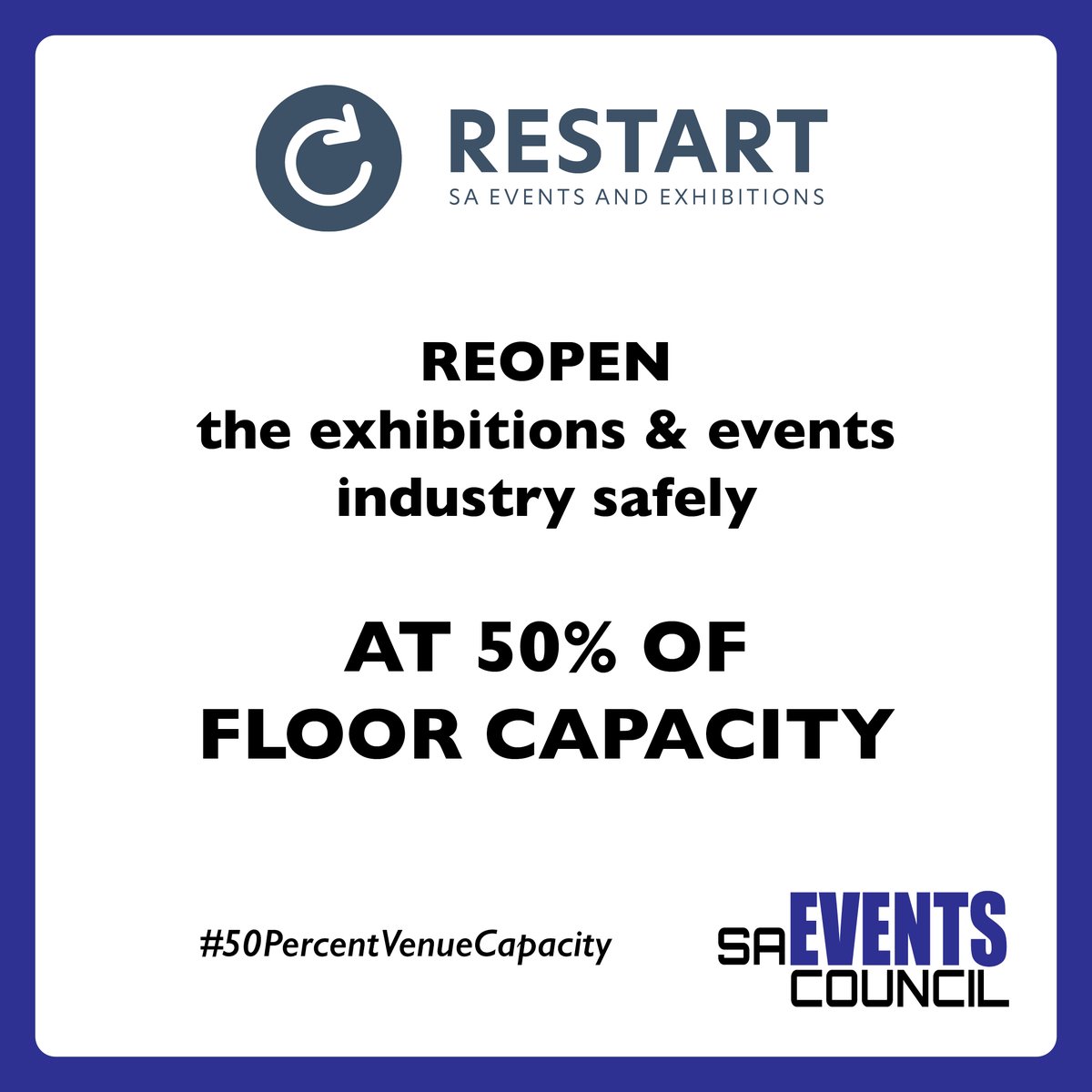 RXAfrica_'s tweet photo. Events can be hosted safely at 50 Percent Capacity with no capped restrictions. #DropTheCap #50PercentVenueCapacity #RestartExpo
@mmKubayiNgubane @PresidencyZA @Tourism_gov_za @the_dti @SportArtsCultur  @eNCA @SABCNews @News24 @ewnupdates https://t.co/raAFLtaVNS