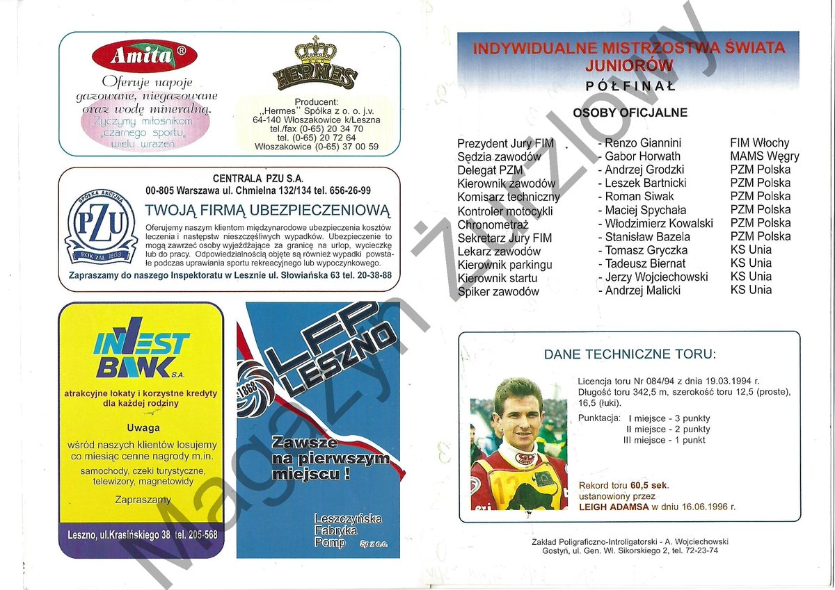 magazynzurzlowy's tweet photo. Dzisiaj wracamy w ramach #ZMagŻurżlowegoArchiwum do 1/2 IMŚJ z 1996 r., który odbył się na torze @UniaLesznoKS. Najlepszy okazał się #RafałDobrucki, drugi, po dodatkowym biegu, był późniejszy mistrz z #Olching - @peperacing151 a trzeci #RyanSullivan, który w finale był drugi https://t.co/O9l3YqL3qX