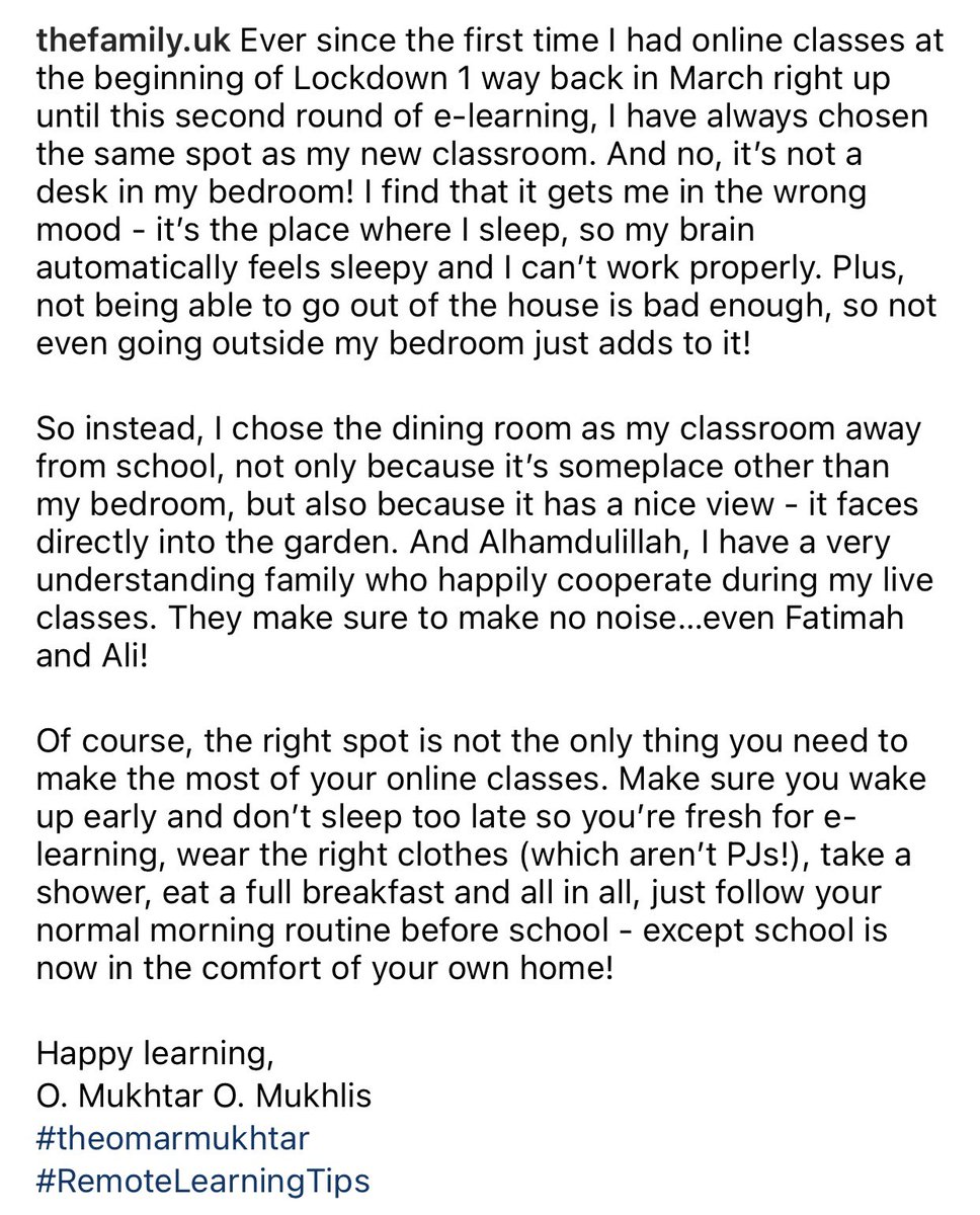 thefamilydotuk's tweet image. Make sure you wake up early so you’re fresh for e-learning, wear the right clothes (which aren’t PJs!), take a shower, eat a full breakfast &amp;amp; just follow your normal morning routine before school - except school is now in the comfort of your own home...tbc⤵️
#RemoteLearningTips