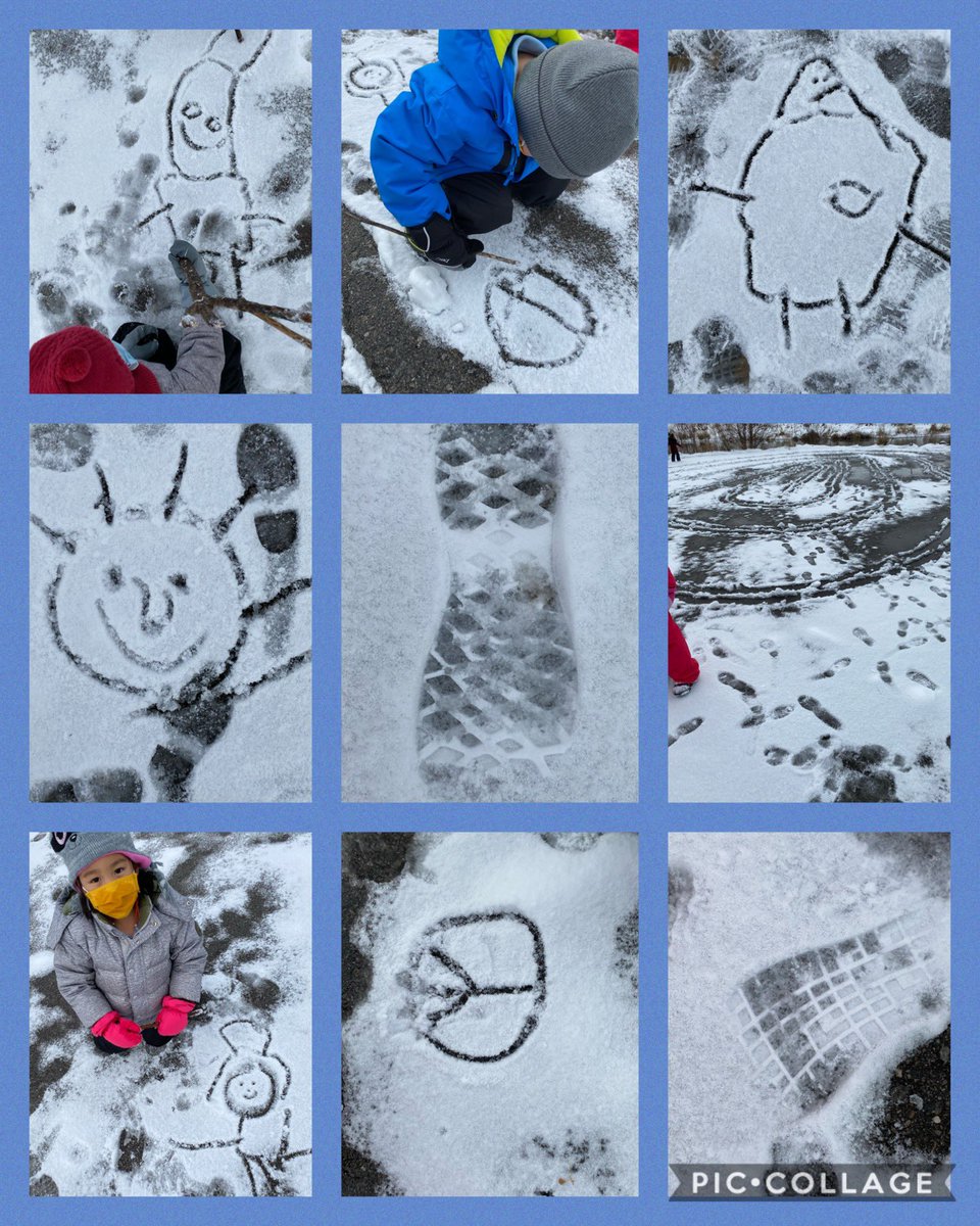 We love the snow! The snow is the perfect canvas for  exploring lines and mark making. We are looking closely to notice curved lines, straight lines, diagonal lines, wavy lines etc. Our tracks make many lines! <a href="/FFMcGinnCES/">Fr. Frederick McGinn</a>