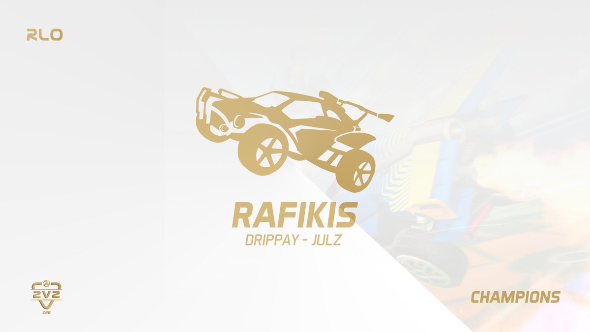 Congrats to your RLO 2v2 Series #200 CHAMPIONS #Rafikis 🏆

<a href="/DrippayRL/">Drippay 💦</a> &amp; <a href="/Julz_rl/">Julz</a> take's out the last RLO 2v2 Series!