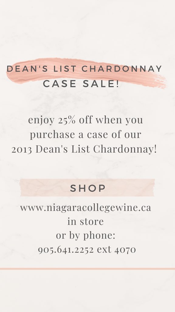 We launched a new website just in time for the Holiday Season!  
niagaracollegewine.ca 

Chardonnay lovers!  We’re offering 25% off our Dean’s List Chardonnay while quantities last! 🎄