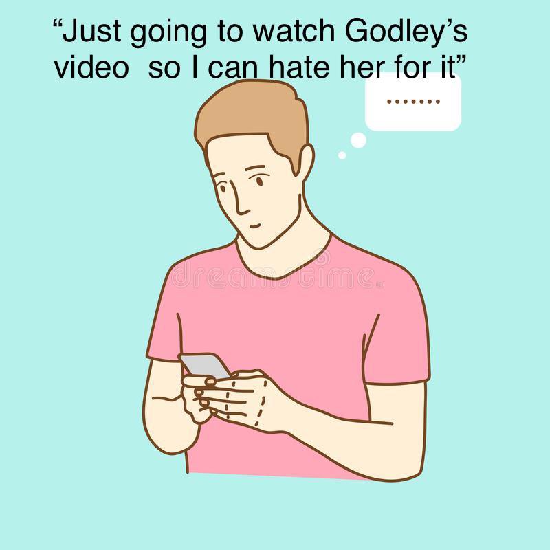 JaneyGodley's tweet photo. I post this everyday to remind the angry #mostlymen they can stop watching me now - if someone sends my videos to you - delete it, if someone shares it on Facebook / WhatsApp there is an option to scroll past and avoid. Please stop self harming with my content https://t.co/HHtUBq0NI2