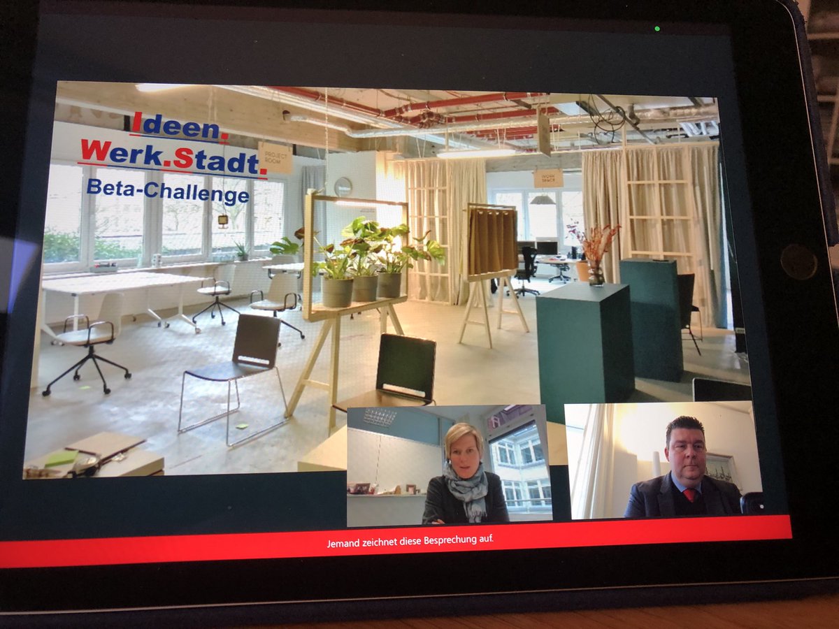 Die Eröffnung der Ideen.Werk.Stadt von ⁦<a href="/FHH_FB/">FinanzbehördeHamburg</a>⁩ Amt #ITD &amp; #ZAF fand heute leider nur virtuell statt. Gemeinsam haben wir ein #coworking-Ort für Behörden &amp; Ämter geschaffen, in dem städtische Teams auf ganz viele kreative &amp; innovative Ideen💪💡 kommen können. Willkommen👍!