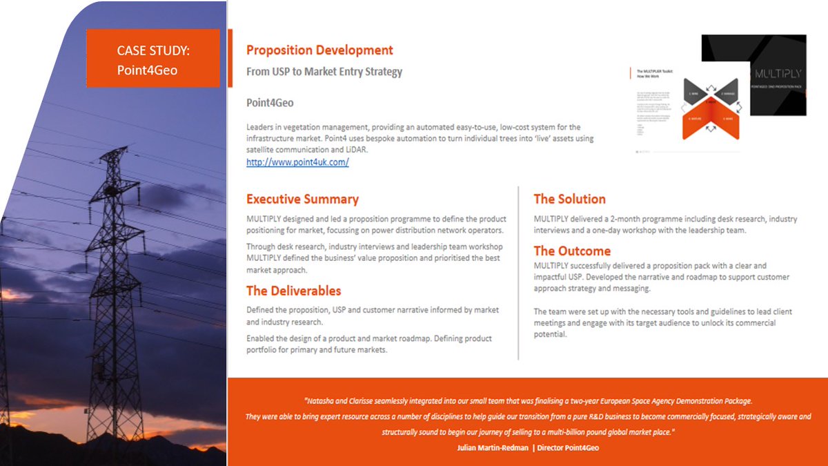 Curious about how #technologytransfer can positively impact you? Our Business Sprint Case Study with <a href="/point4geo/">Point4</a> shows how we can get you started. For more examples and to contact the team for a free consultation visit multiply.space/our-work/

#casestudy #businessgrowth #strategy