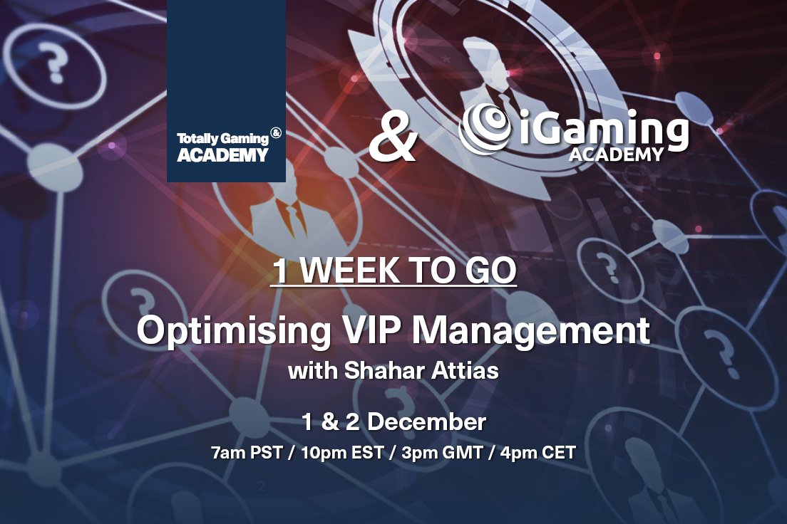 One of the final courses of the year is fast approaching: Optimising VIP Management with Shahar Attias.

For more information on the course, visit our website: totallygamingacademy.com/virtual-classr…

#training #onlinegaming #casinos #gamingindustry #vipmanagement