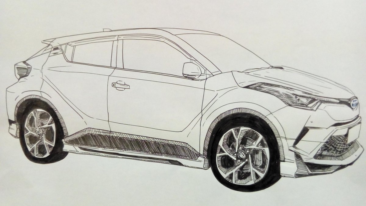 結城るい 在 Twitter 上 トヨタ Toyota Chr ラクガキ ペン画 イラスト王国 イラスト基地 アナログイラスト トヨタ C Hr T Co Uyltfv5r4n Twitter