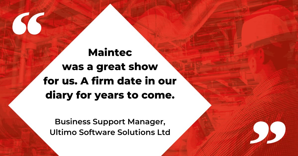Have you secured your stand yet?

#Maintec2021 is the UK’s premier maintenance engineering event brining together ALL major buyers from the industrial maintenance, buildings maintenance and transport &amp; supply chain maintenance sectors.

Book now >> maintec.co.uk/book-a-stand