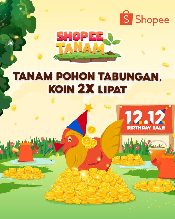 Tanam Pohon Tabungan, Koin 2X Lipat #SHOPEETANAM1212 games.shopee.co.id/universal-link…