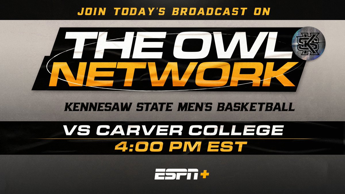 Watch the 🦉 ball out ‼
Catch @KSUOWLSMBB against Carver on #ESPNPlus today at 4️⃣.
Watch: https://t.co/KIpju4tTOX https://t.co/xB0KbLf6BE