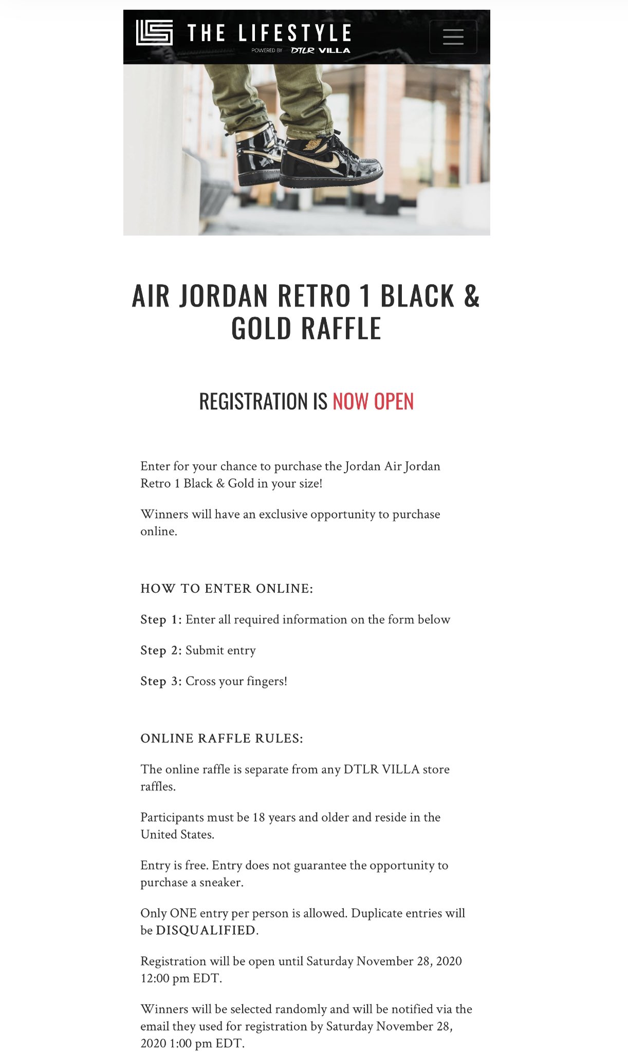dtlr online raffle