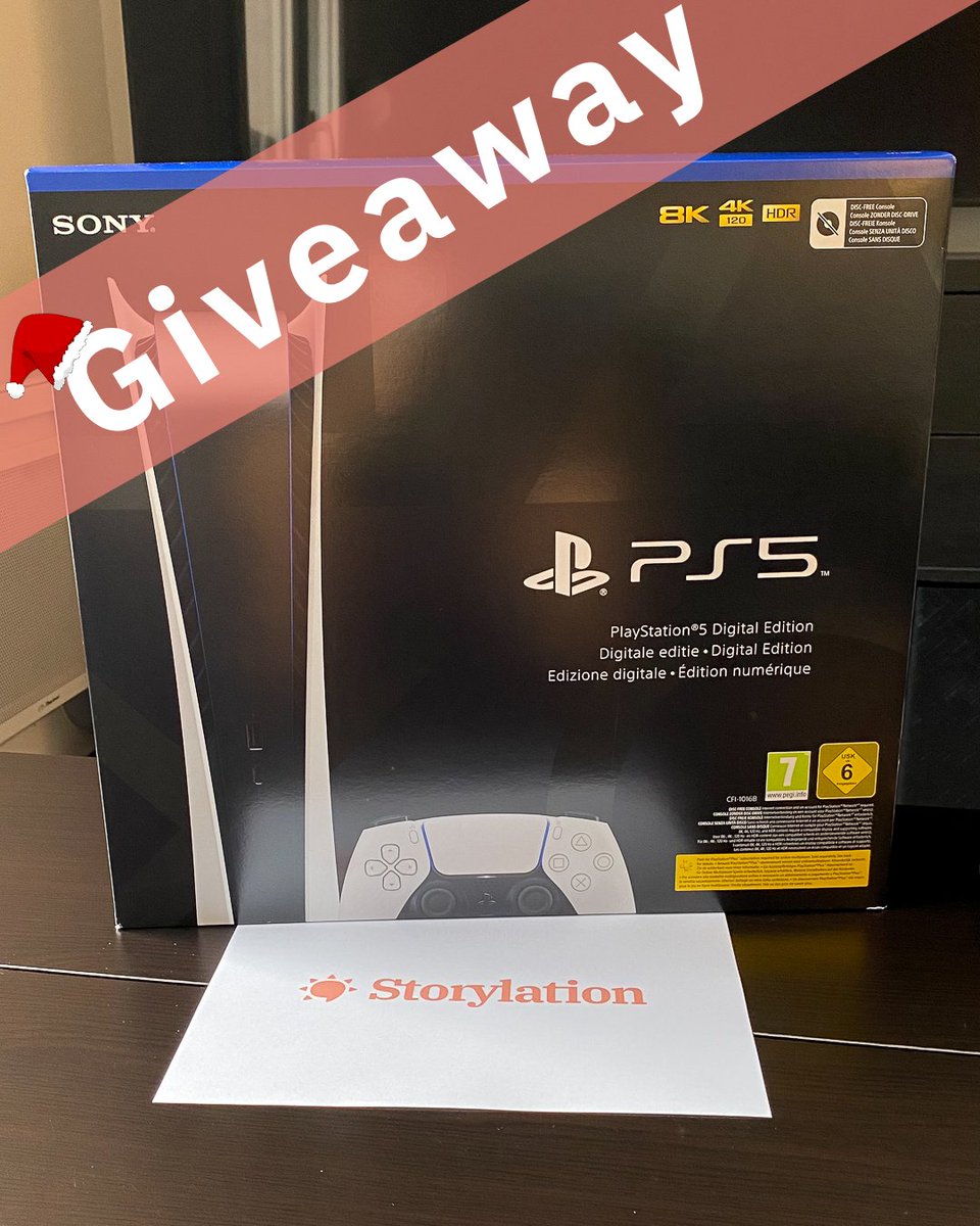 Storylation's tweet photo. Pour Noël, Storylation fait gagner une #PS5 🎅

Le #Giveaway c'est par ici ! ⬇️

Les étapes:
- RT + Follow @Storylation 
- Écris une histoire drôle sur un de tes potes sur l'app Storylation (https://t.co/ttzAZDXI5b)

Tirage au sort le 23/12 à 21:30 sur notre live Insta. GL 🍀 https://t.co/4M1Wktmot6