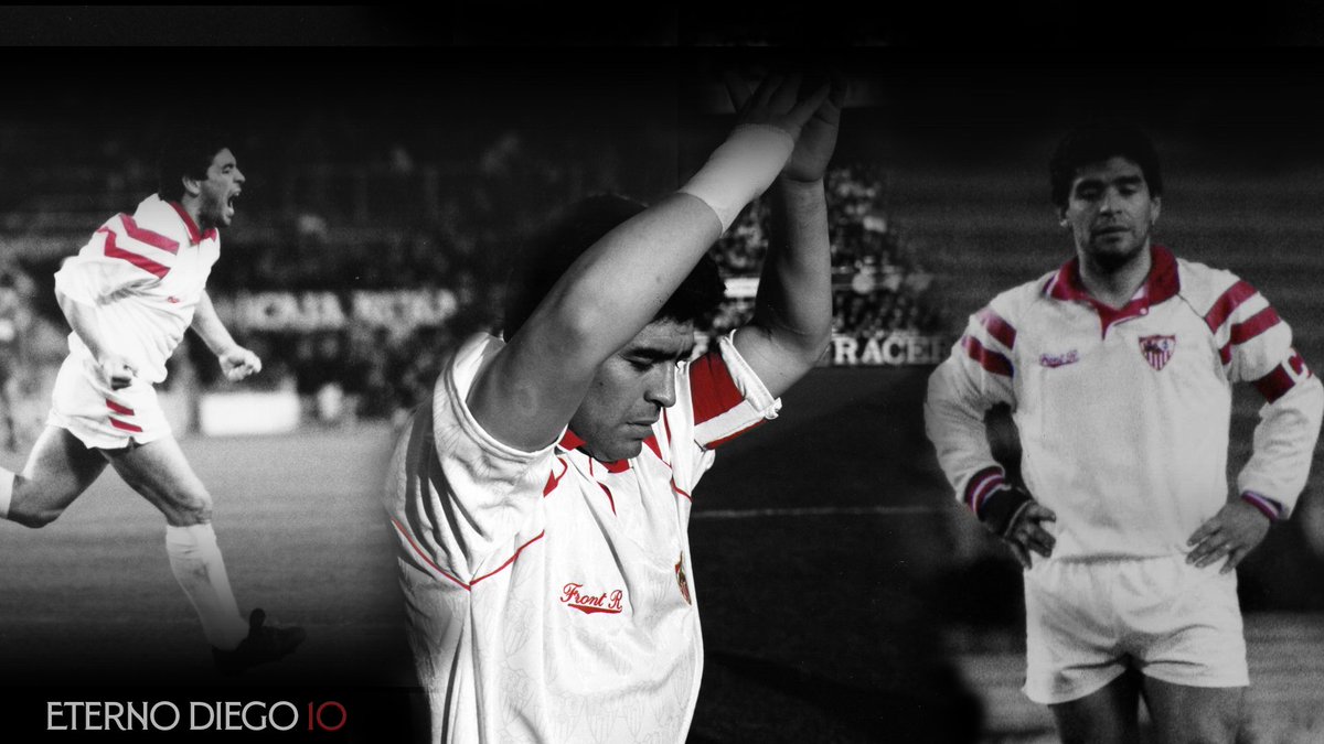 SevillaFC's tweet photo. Y todo el pueblo cantó
Marado, Marado
Nació la mano de Dios
Marado, Marado
Sembró alegría en el pueblo
Llenó de gloria este suelo...

Eterno Diego. https://t.co/nYgELaYY2S