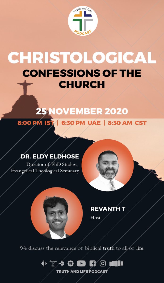 Revanth03's tweet photo. Sharing my conversation with Dr. Eldy Eldhose (@eldy07) on "The Christological confessions of the church." Please listen to/watch it here - https://t.co/fuxLa77qqc
#TruthandLifePodcast #TruthandLifeAcademy
#Christology https://t.co/QLi5LGjkRg