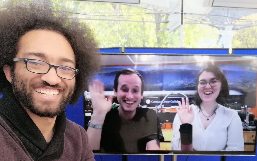 congratulations Dr Spiteri who passed his PhD viva today with a thesis on Higgs measurements at the <a href="/ATLASexperiment/">ATLAS Experiment</a>!  As it was all remote, here's a picture from last year of him in a live link with other <a href="/UofGParticlePhy/">Gla particle physics</a> students at #CERN for <a href="/IoPScotland/">IOPScotland</a>'s Festival of Physics!