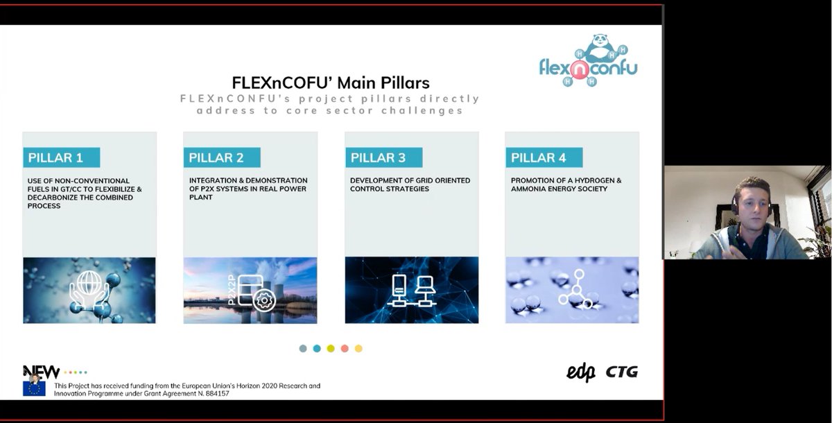 Paul Kessler @innovationatEDP is presenting FLEXnCONFU &amp; its goal to respond to the future needs of the energy system through flexibility, decarbonization and storage! Our power-to-X-to-Power solutions will be demonstrated at EDP Ribatejo Power plant 

#hydrogen #ammonia #energy