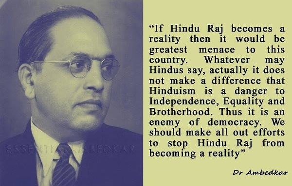 Kingranjan2601's tweet photo. Ambedkar predicted the dangers of Hindu
Rashtra fanatics decades ago. If Dr. Ambedkar was
alive today, he'd be thrown in jail under UAPA.
The current rulers are destroying rhe Indian
Constitution written by this man, truly being the
"antinationals" they accuse us of being. https://t.co/7XMBVCwKbw