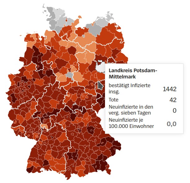 ChristianBahls's tweet photo. 0 Coronafälle in 7 Tagen? Scheint sehr unwahrscheinlich Kennt jemand die Zuständigen im Gesundheitsamt des Landkreises Potsdam-Mittelmark? Vielleicht geht da etwas bei der Übermittlung schief? Quelle: @derspiegel https://t.co/NuvGNgrG5d