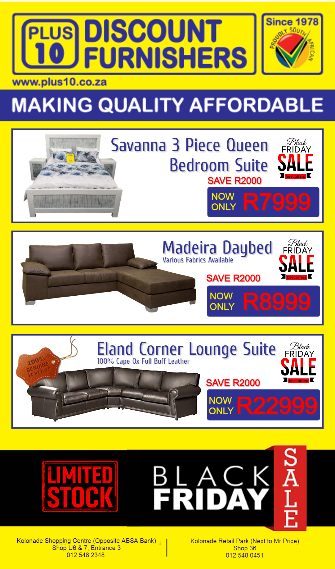 Plus 10 furniture deals