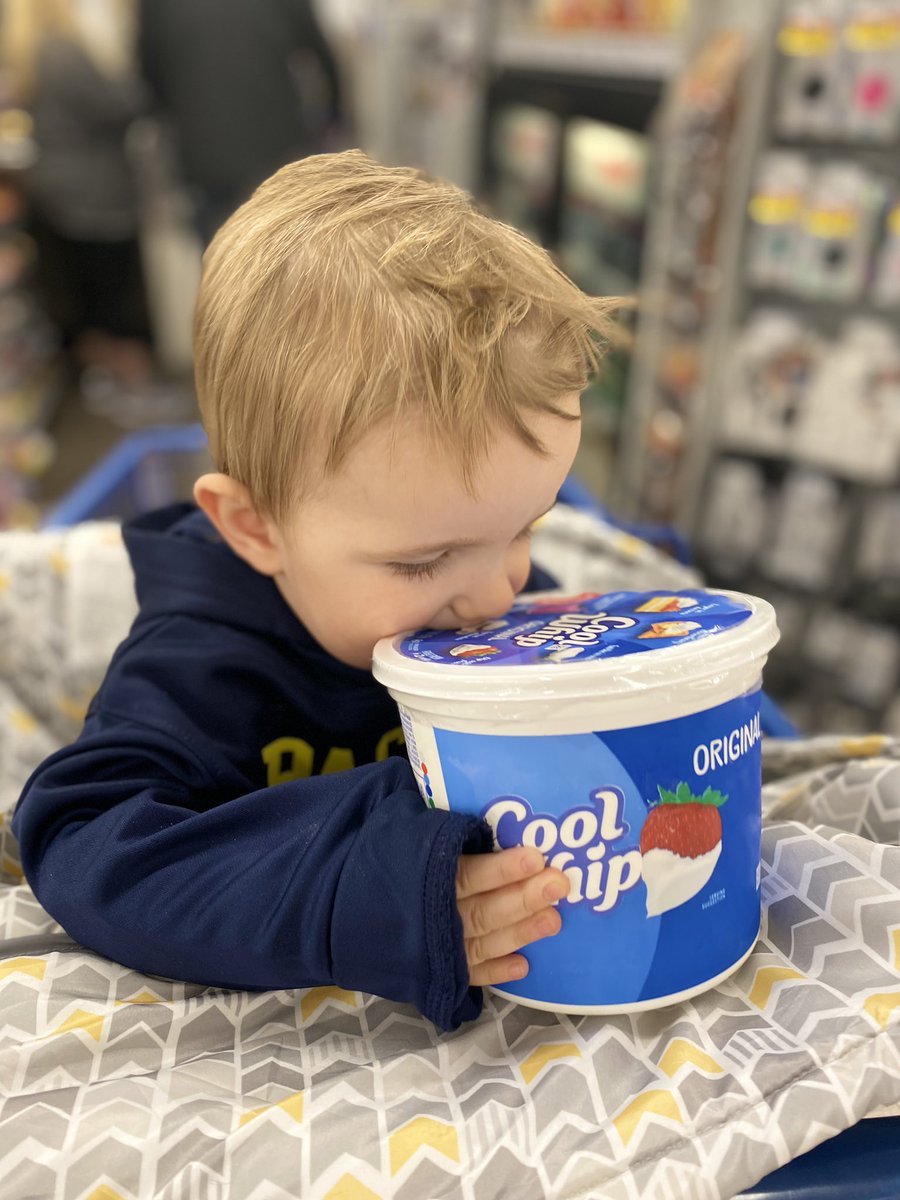 SgHuffman1's tweet photo. Someone can’t wait until tomorrow ...he wants dessert right now. @CoolWhip #thanksgiving #coolwhip https://t.co/Z5mZXZDHlz