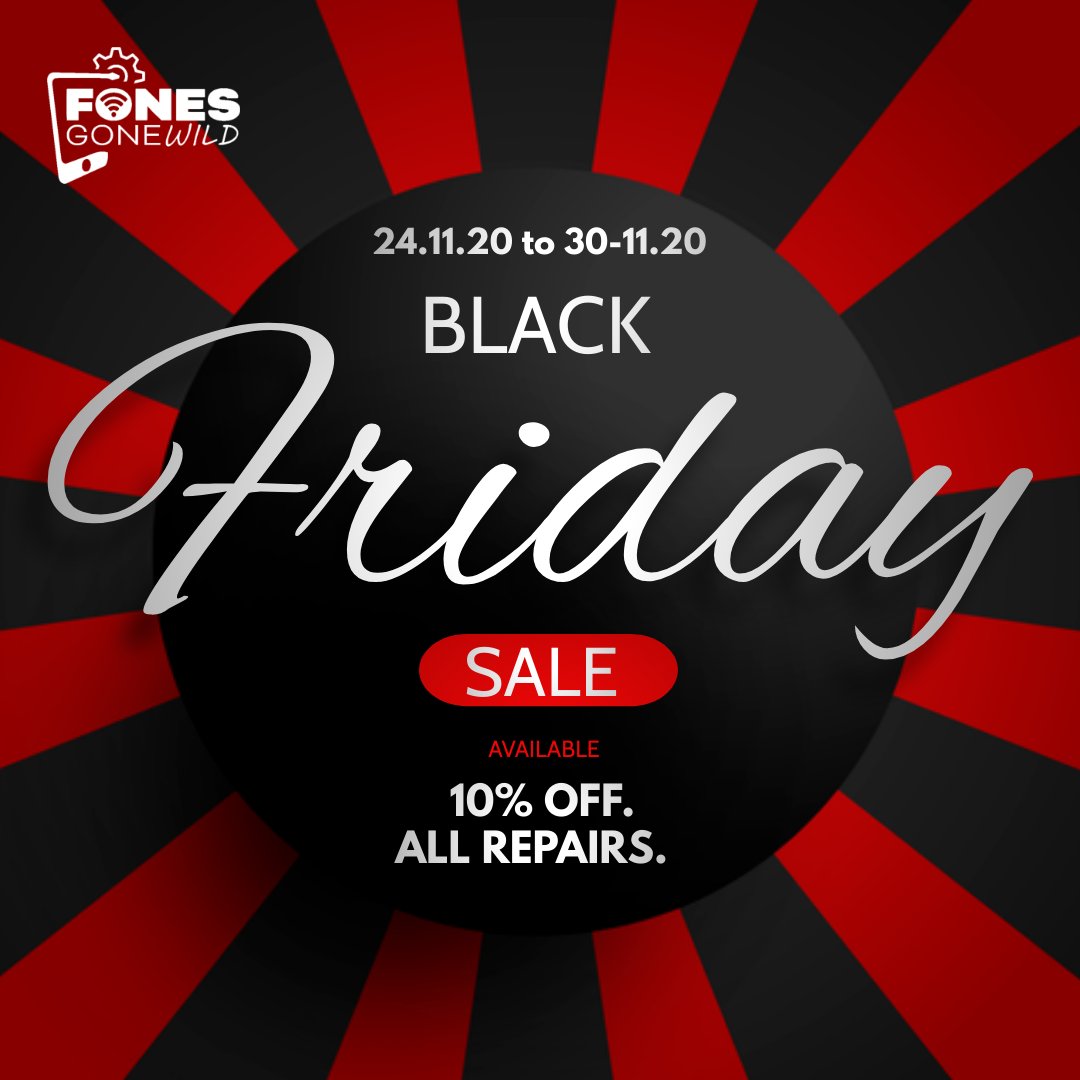 Black Friday Sale is.10% off on all repairs.All Repairs come with a 90 day warranty. Same Day Repair.Grab it now. 24-30 Nov. 
shorturl.at/kDI49
#blackfriday#mobilerepair#fonesgonewildlv#ApplePhoneRepair#MacbookScreenrepair#iphonescreenrepair#sale#macrepair