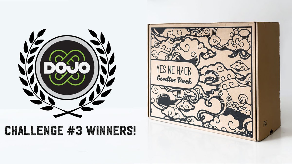 yeswehack's tweet image. DOJO #3rd CHALLENGE WINNERS!
See the winners and best write-up announcement here:
blog.yeswehack.com/yeswerhackers/…
Shout-out to the winners  @maxenceschmitt  @IvarsVids @__marcosen__ @r0hanSH  @WilliamSerizao Smithdthjohn886 ctfpoulpe Pinky and WhiteWine
#hackerschallenge #bugbounty