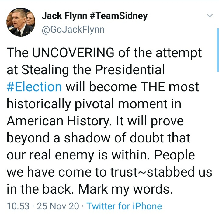 This a "stab in the back" narrative about the "enemy within" colluding with foreign agents. If the case is rejected, those who believe it may well deny the legitimacy of the elected government (a product of treason), making & legitimising calls for a revolution to overthrow it.