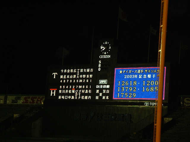 JT日本シリーズ2003年大会記念 ホークスおめでとうついでに、03年10月19日当時ダイエーホークスとの