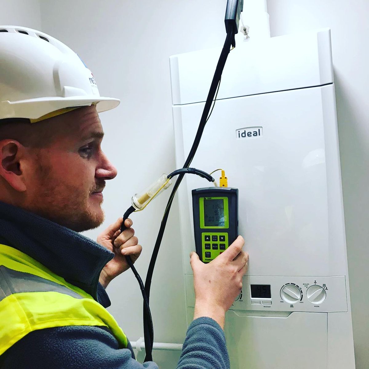 RedBlueLtd's tweet photo. Our engineer, Simon, commissioning boilers at our Pangbourne site today. https://t.co/uTCp9ZhGvY