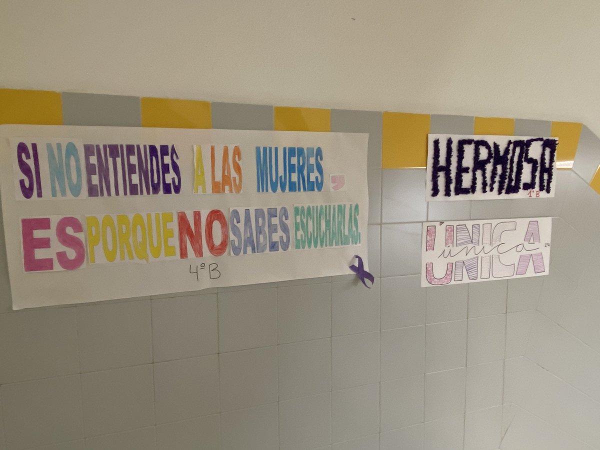 CEIPAstigi's tweet photo. Hoy #25N hemos conmemorado en nuestro cole el #DíaContraLaViolenciaDeGénero  y nuestro alumnado ha creado frases positivas y escrito piropos a las mujeres. https://t.co/w0RXARyvUj