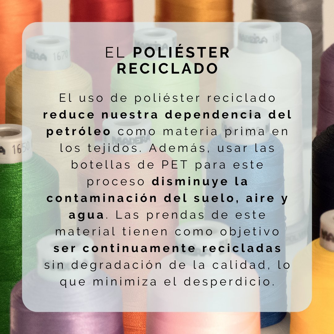 CavSustentables's tweet image. En CAV+S 🌎🍃  seguimos con los #MaterialesSustentables: ¿Qué sabes del #PoliésterReciclado? Aquí te entregamos alguna información que te servirá para llevar una #ModaConsciente👖