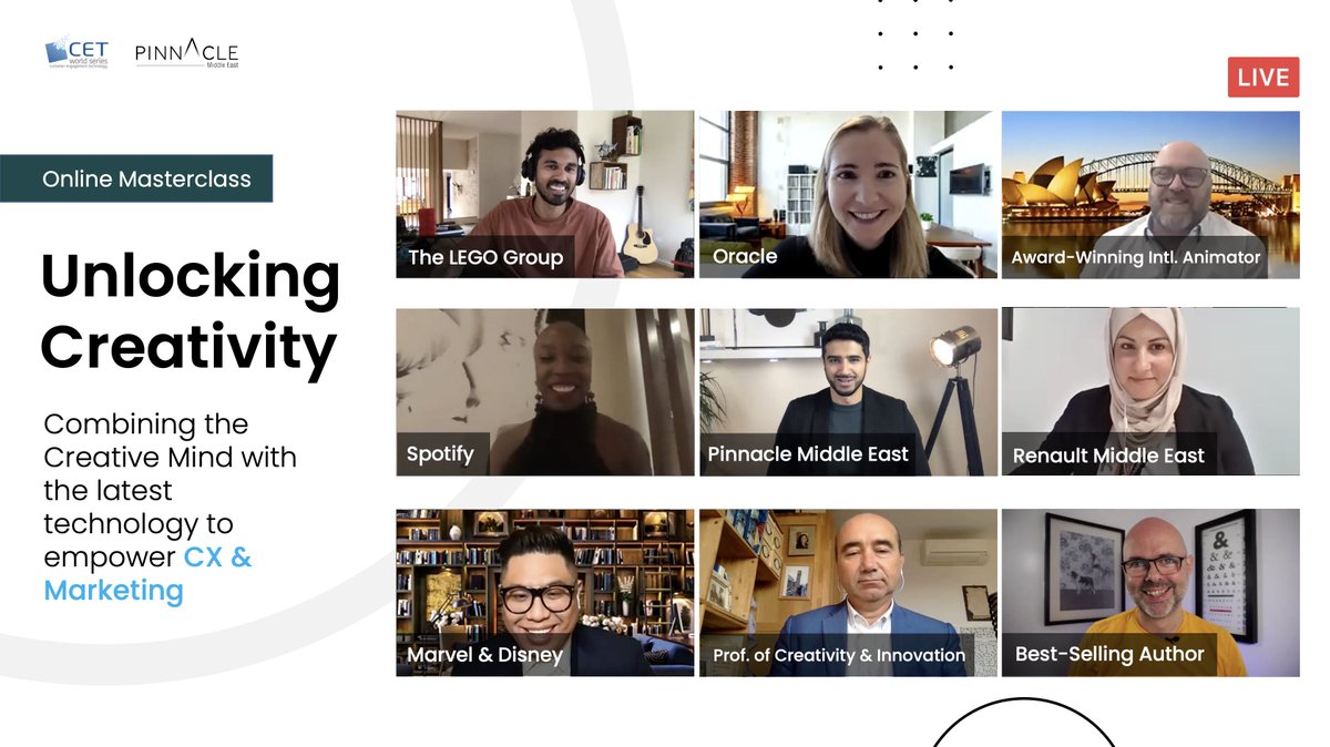We just concluded another incredible online session with a huge turnout, an incredibly engaged audience &amp; experts covering key insights around harnessing the power of the #creative mind with the latest #tech to empower your #CX &amp; #Marketing!