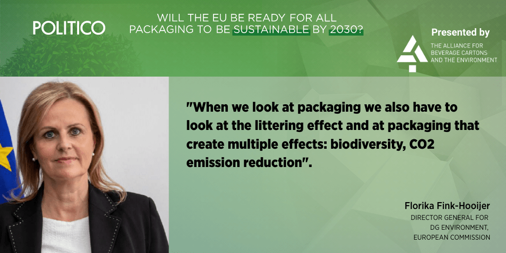 LivePOLITICO's tweet photo. Director General of @EU_ENV @florikafink shared her thoughts about the conflict between circularity and CO2 emission reduction | Watch live below or on https://t.co/pimJNzHUfR | #PackagingEU https://t.co/k8mYJIFgwv