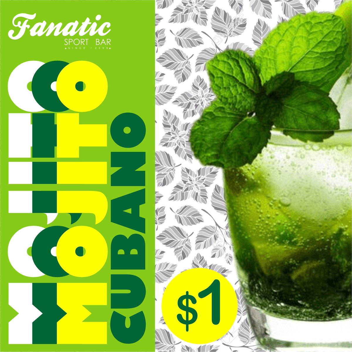 La bebida por excelencia de nuestros clientes!
El mojito Cubano

Ven y comparte entre amigos con nuestra promo
Un mojito por $1.00

#Fanaticsportbar #portuguesa #acariguaaraure #acarigua #araure #dondealmorzar #compartir #amigos #promociones