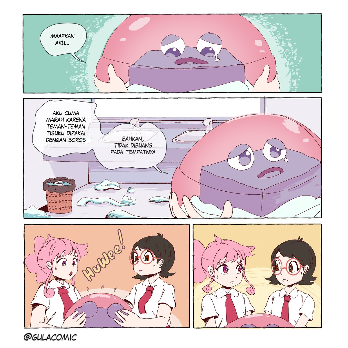 gulacomic's tweet photo. kasiaaaan monster tissue, btw monster tissue itu terinspirasi dai MR.Gepeng urbanlegend yang ada di sekolah. Mungkin monster itu ada karena kita kurang perhatian pada lingkungaan ... https://t.co/3Od6IZzFVo