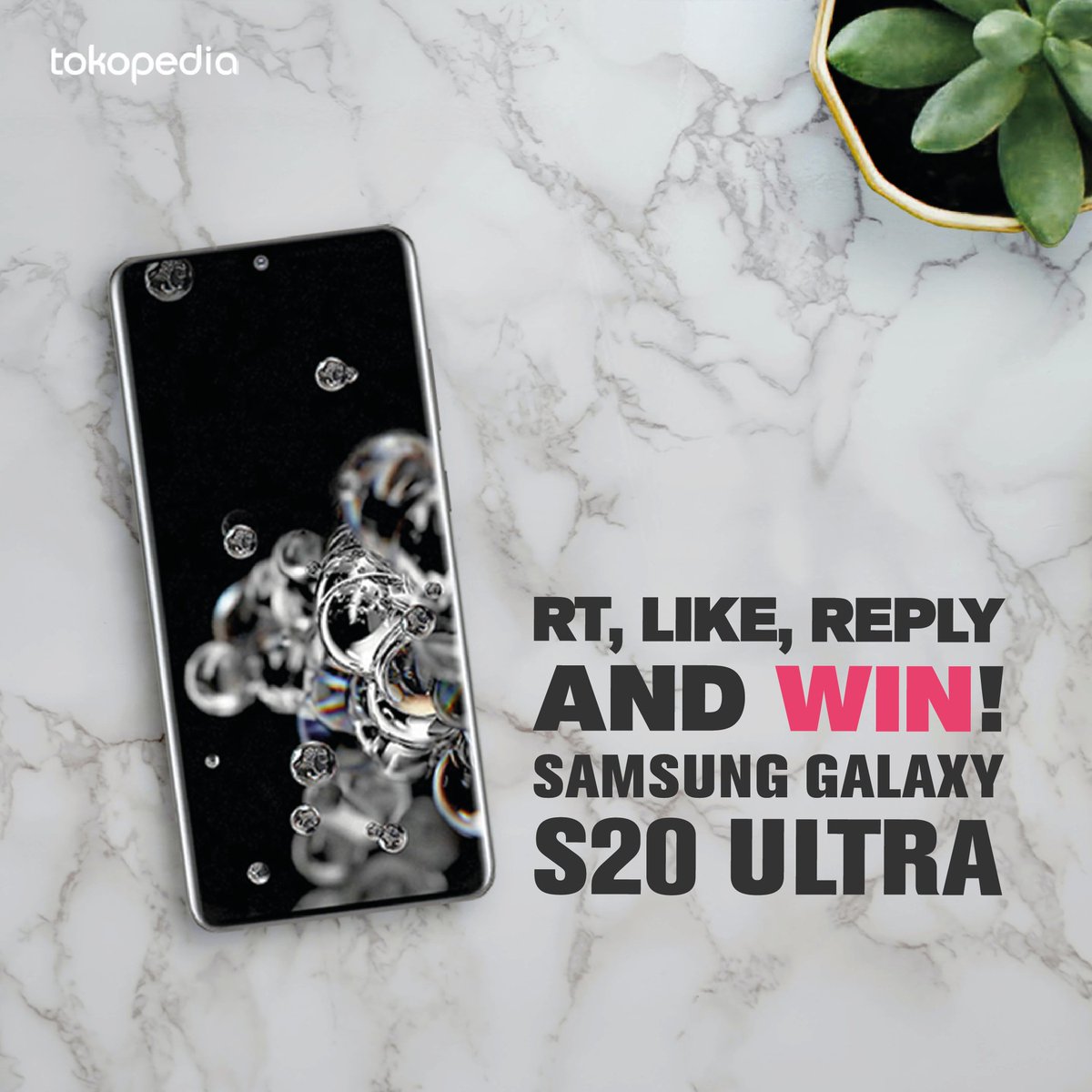 tokopedia's tweet photo. 🎊MENANGKAN GIVEAWAY SAMSUNG S20 ULTRA🎊

Caranya adalah:

1. Follow twitter @tokopedia 
2. RT dan LIKE tweet ini 
3. Reply dengan tulis "TOKOPEDIA WIB' dan gunakan HASHTAG #BlackpinkDiTokopediaWIB #WIBTVSHOW SEBANYAK-BANYAKNYA SAMPAI KITA TRENDINGKAN

SEMANGAT SEMUAA!! https://t.co/OTIHvk8jmm