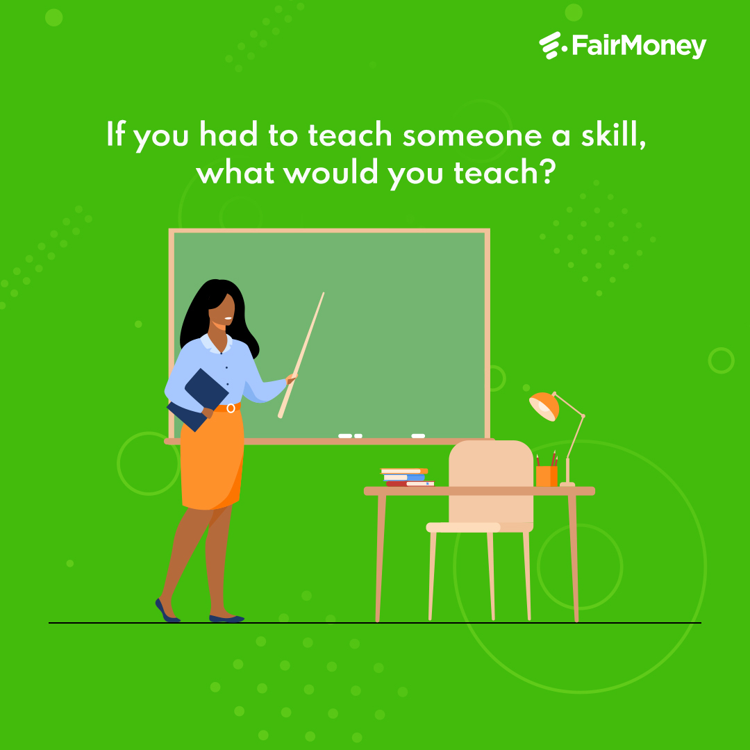 fairmoney_ng's tweet photo. Hi FairFam!
What's that skill you are very good at doing and you can also teach without stress? ๐ฉโ๐ณ
#FairQuestions https://t.co/891zEEXCiW