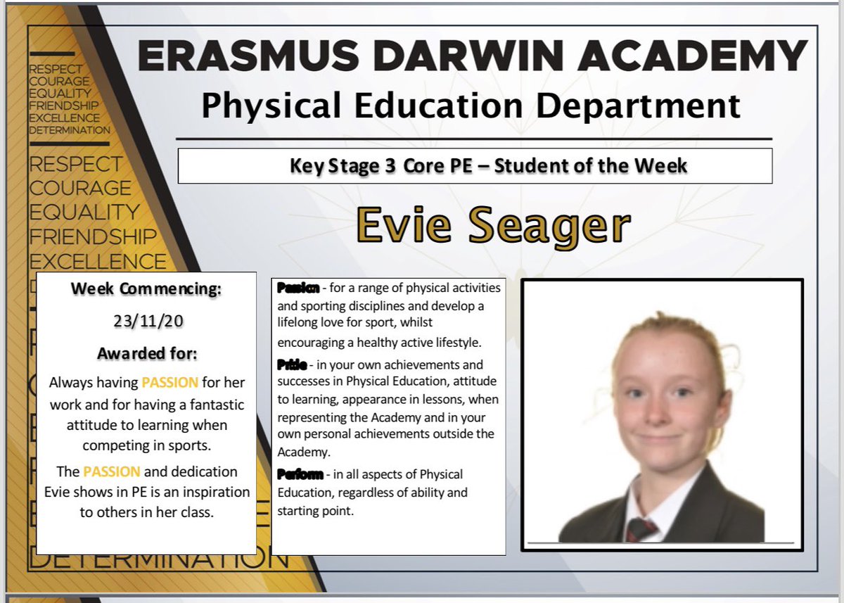 Well done Evie, maintain your passion and enthusiasm, they are fantastic qualities. We are very proud of you #weareEDA #ProudtobeEDA