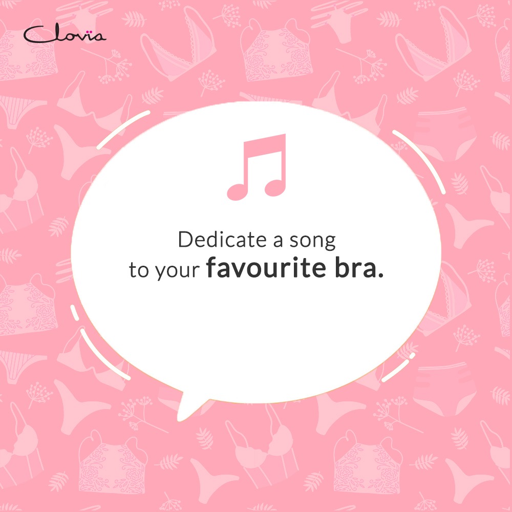 Cloviafashions's tweet photo. The one who is always near to your heart,
the one who is your forever best friend- yes, we are
talking about your BRA. How about making it feel
special by dedicating a song to it?
#favouritebra #dedicateasong #funpost #bralicious
#girlythings https://t.co/6NS2rlS8lU