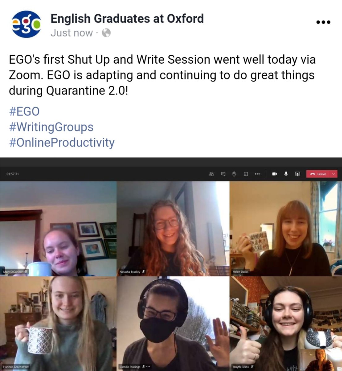EngGradOx's tweet image. #WritingGroups went well today led by @ninya_vey. What a great group!