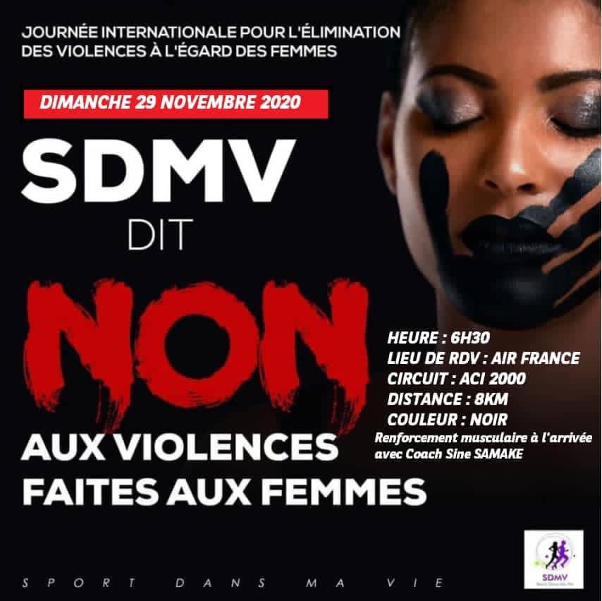 MaliSdmv's tweet photo. La journée internationale pour l'élimination de la violence à l'égard des femmes est une journée internationale célébrée le 25/11 et soutenue par l'ONU. Dans le cadre de cette journée, SDMV avec AwnKoSport marcheront ce dimanche 29/11.
#sdmvmali 
#Onnelachepaslaffaire https://t.co/BX6pM3X9HY