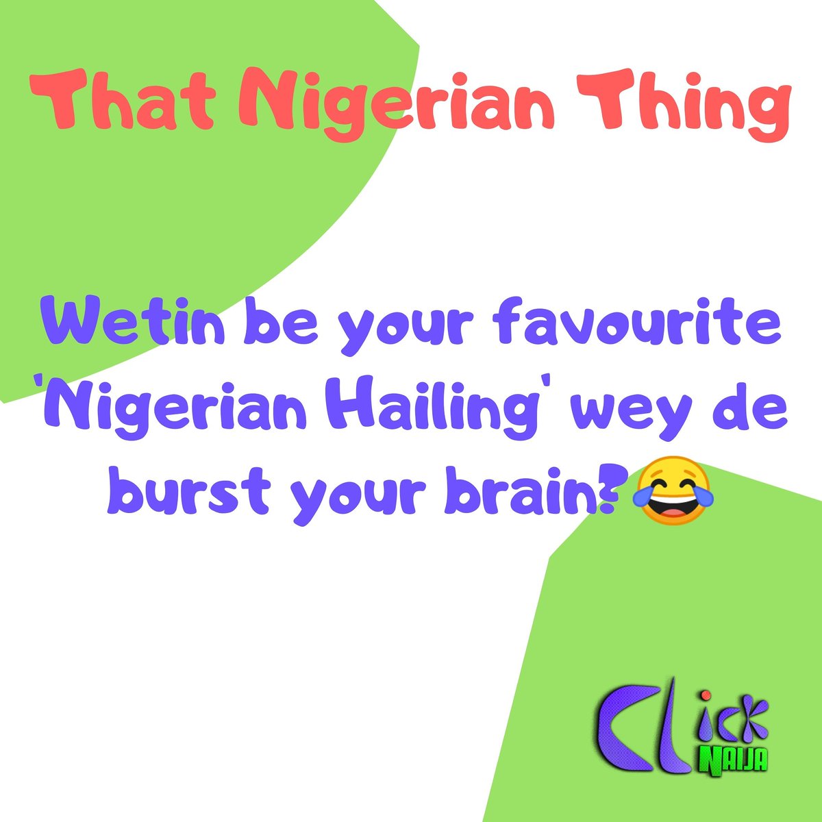 ClickNaija1's tweet photo. "See person Pikin, see as you fresh like today bread"π
As e don be like National ID, talk your own.
#NationalID #ThatNigerianThing #ClickNaija https://t.co/Tu0UOlLALK