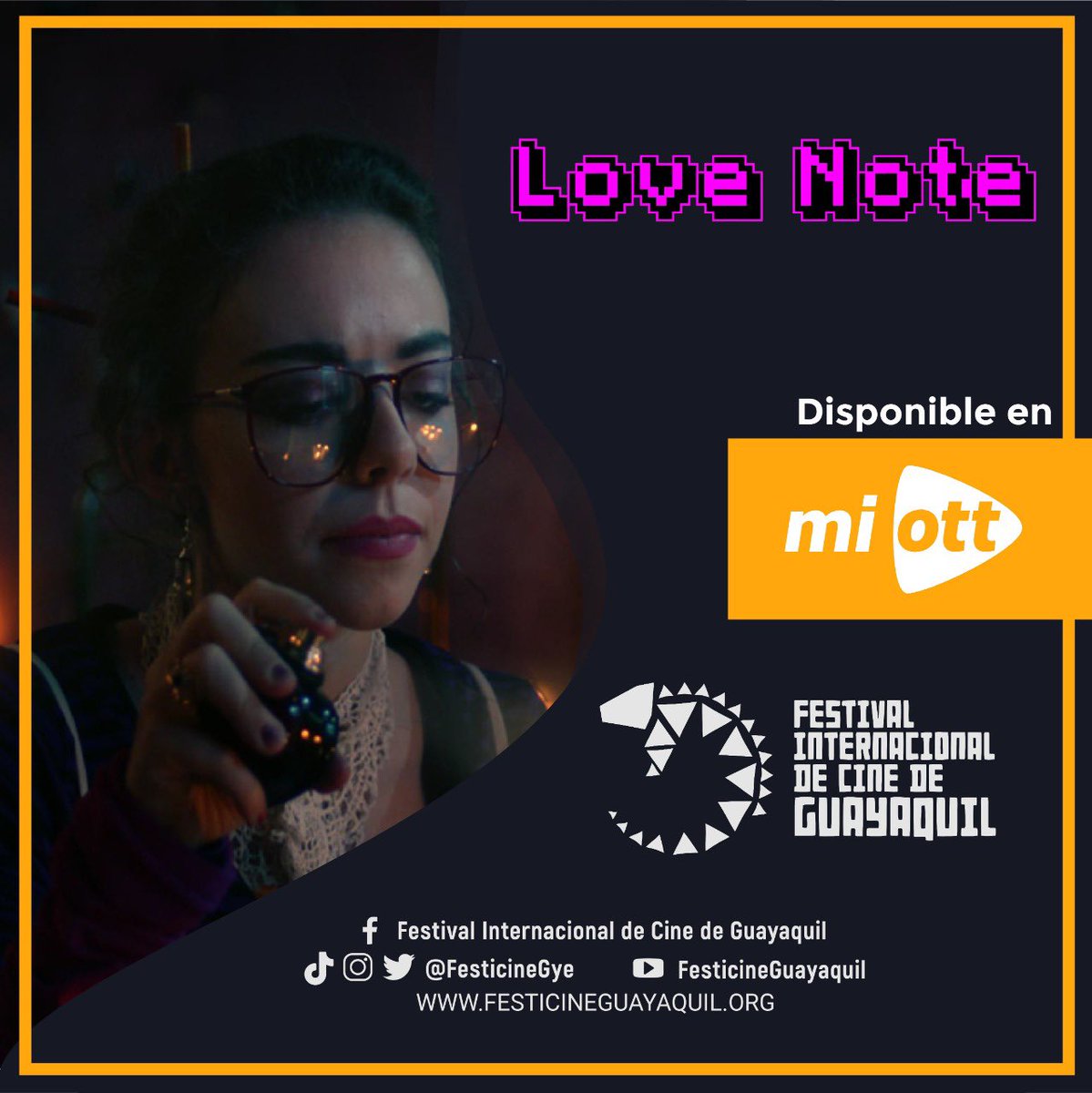FestiCineGye's tweet photo. “Love Note”, cortometraje ficción del director Alemán Marcus Hanisch, que ya se encuentra disponible en nuestra plataforma #MIOTT https://t.co/yg7ub47te7.
Visiten la plataforma para que puedan disfrutar de este y muchos importantes filmes 🎞🎞🤩🤩.
.
@hanisch_marcus https://t.co/EEjMeeHmd2