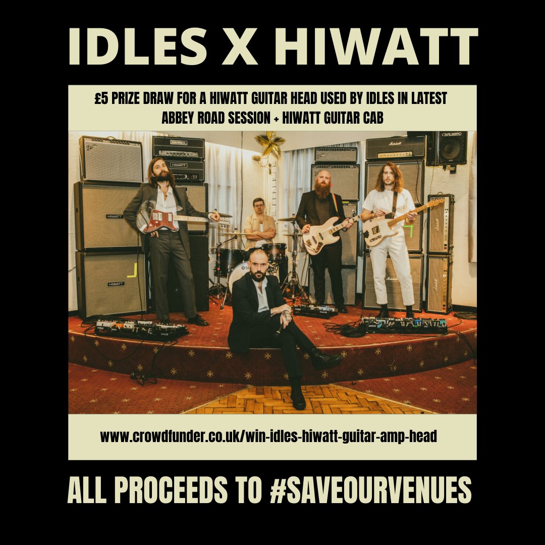 1 hour to go! 🚨
Get your last minute entries in for this <a href="/idlesband/">I D L E S</a>
x <a href="/HiwattOfficial/">HIWATT</a>
giveaway! 🎸

Do you want to be in for the chance of winning an amp head &amp; cab used at the bands <a href="/AbbeyRoad/">Abbey Road</a>'s 'Lock-in Sessions'? 

Don't miss out 👉 bit.ly/3nO7hT2