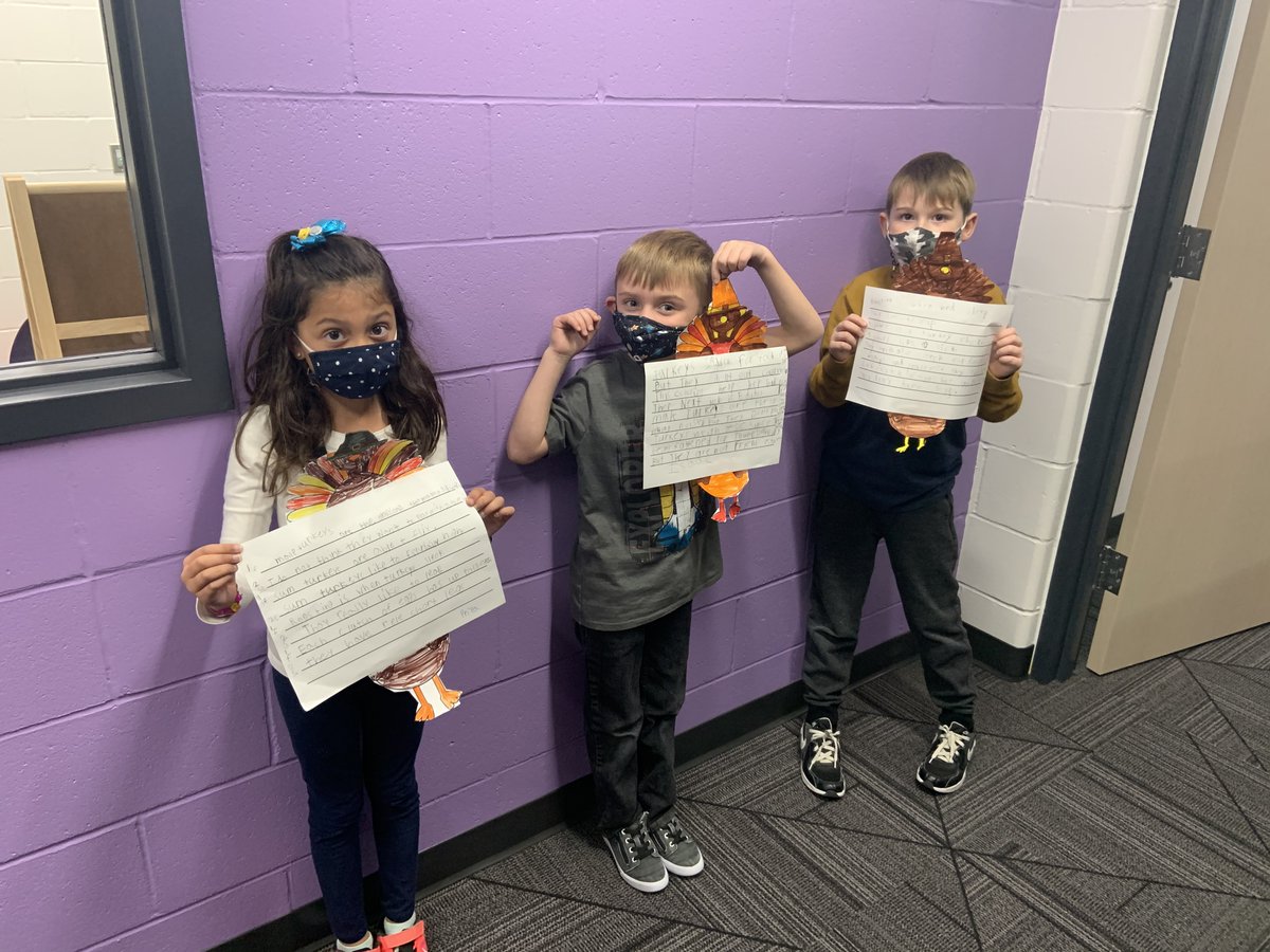 First graders working with Mrs.Holthaus created their own turkey poems. They started by close reading a non fiction text about turkeys. They pulled information from there and then added some humor. Students include:
Avery
Brynnly
Harper
Carson
Mason
Ariana
Isaac
Casen
