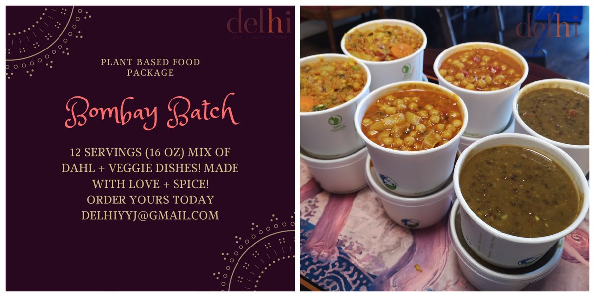 delhiyyj's tweet photo. Tired of cooking? Working from home?
Bombay Batch! 12 servings of Dahl + veggie dishes! Made with love + spice + vegan! Mix of Dahl Makhani + Chana Masala + Curried veggies! 
Order @ delhiyyj@gmail.com. $100 includes tax.  
#yyjfood #yyjeats #indian #plantbased #vegan #victoriabc https://t.co/snIuXNgpk4