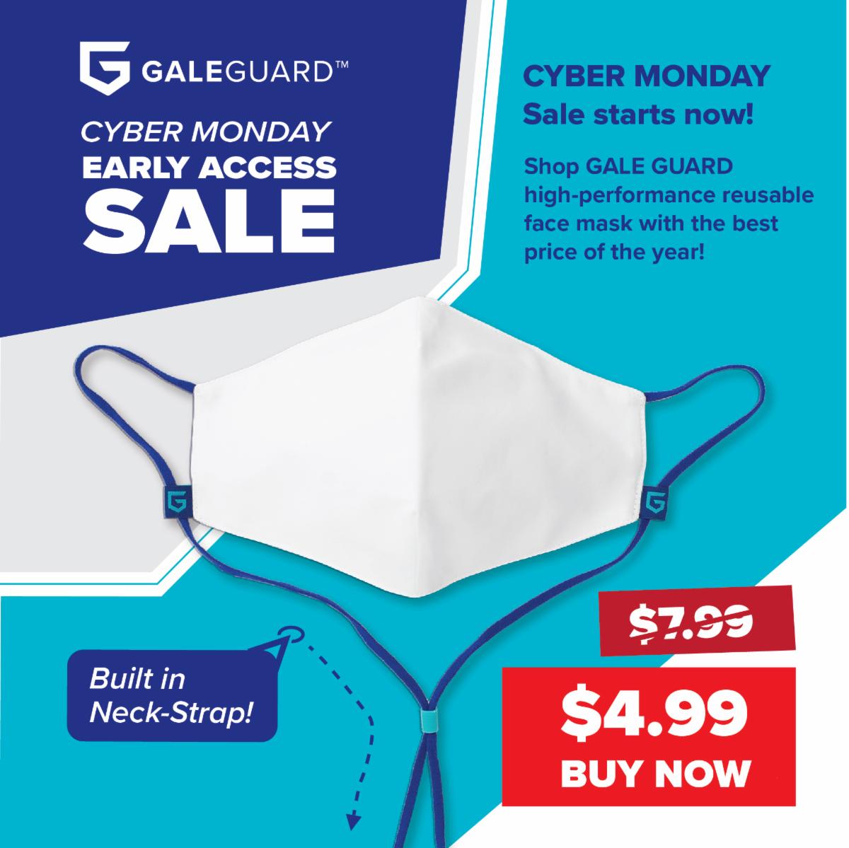 Coolaroo's tweet image. Coolaroo Presents:
GALE GUARD Cyber Monday Early Access Sale
Shop GALE GUARD high-performance reusable face mask with the best price of the year!
#cybermonday