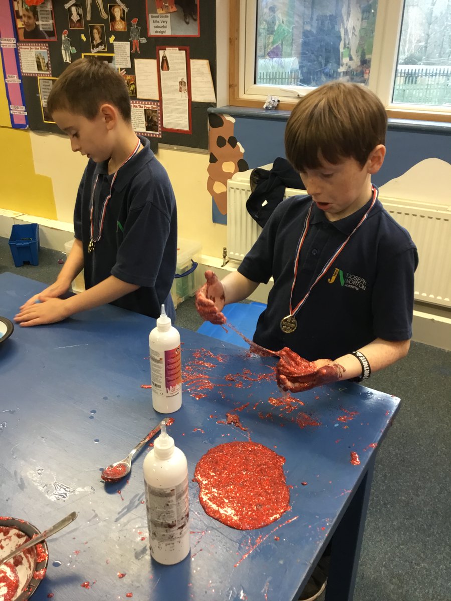 PamDawkins4's tweet photo. We have enjoyed some Thrive time this afternoon in KS2 making slime. @JosephNorton001 #JNAValues #slime #messyplay. https://t.co/2KkggbL4Fq
